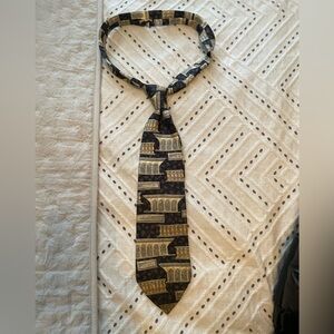 Dior Black and Gold Architectural Tie